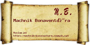 Machnik Bonaventúra névjegykártya